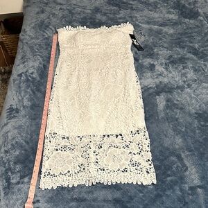 Jump White Strapless Lace Dress